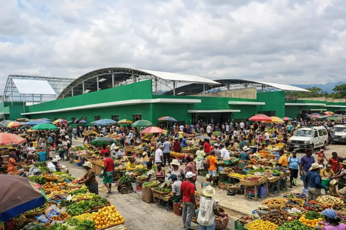 Le marché de Jacmel Commerçantes et étals animés au marché de Jacmel, cœur de l'économie informelle dans le Sud-Est d'Haïti.