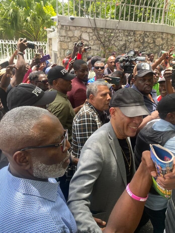 Retour de Joseph Michel Martelly, ancien président d'Haiti.